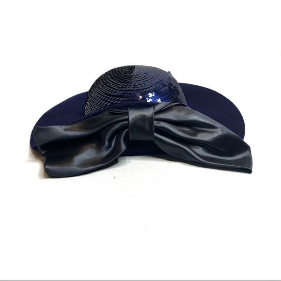 Lancaster vintage wool and sequin hat with back bow - Picture 3 of 13